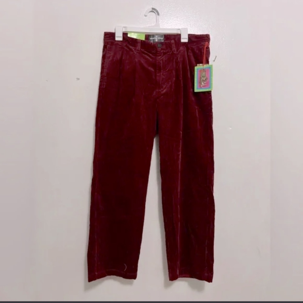 Men’s Houston White Chino Double Pleated Wide Leg Pants 32 x32